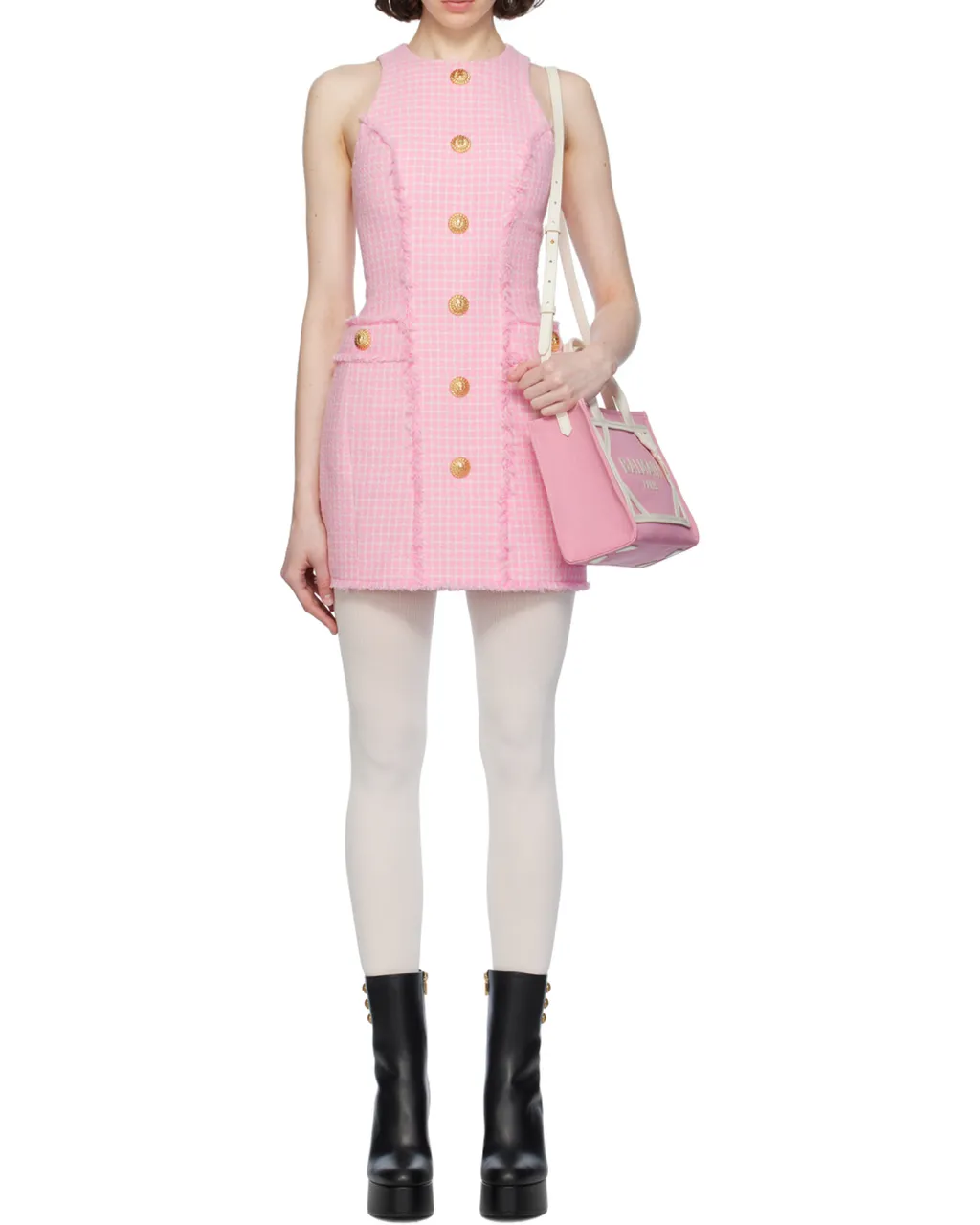 Sleeveless Buttoned Mini Dress
