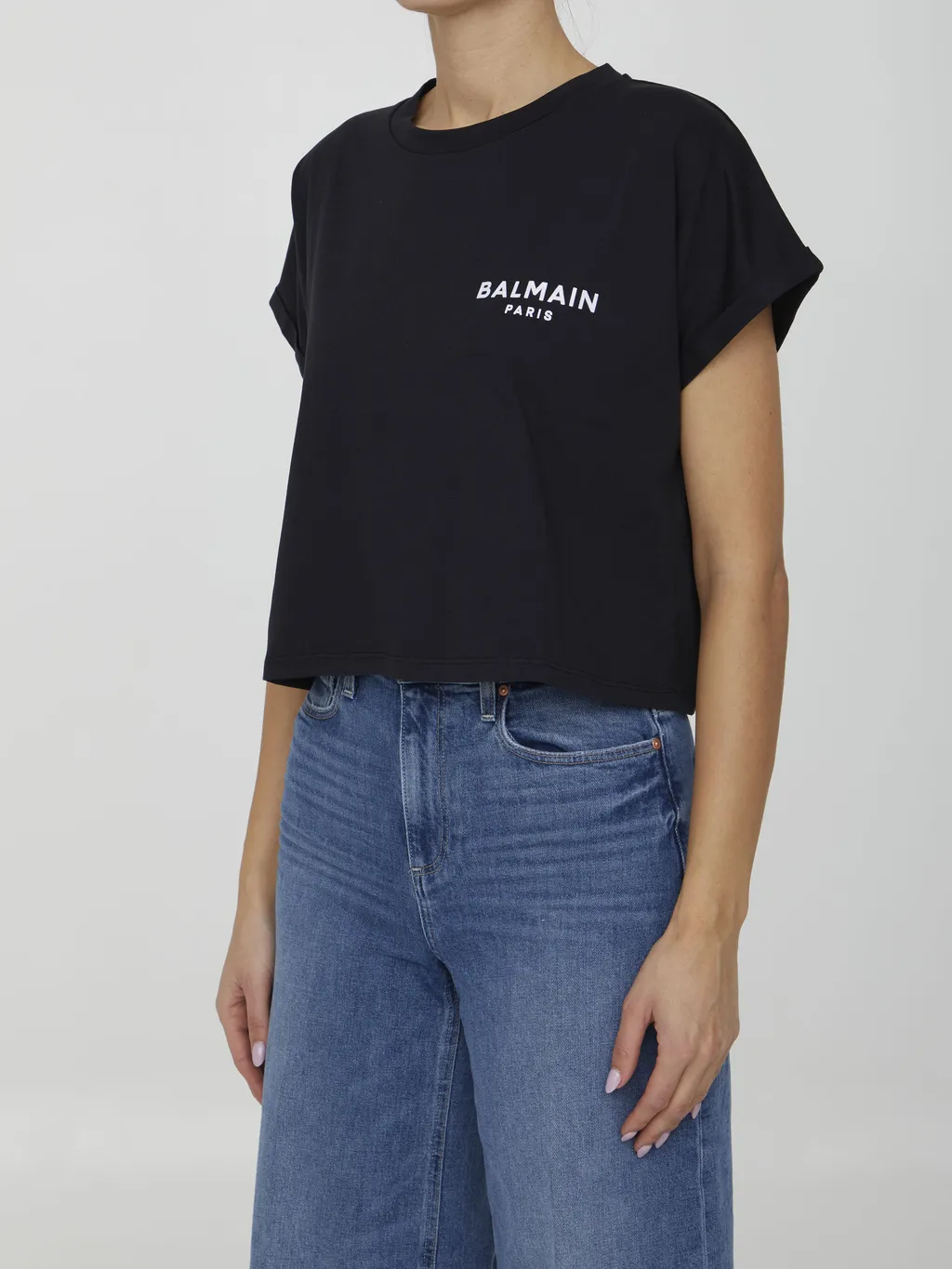 Logo Printed Cropped T-Shirt