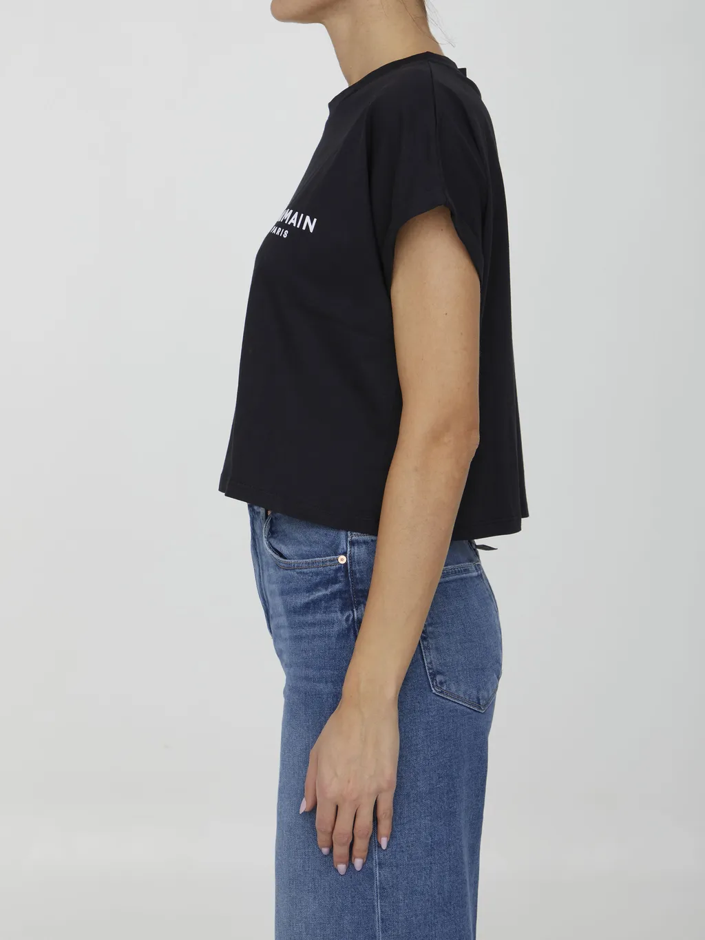 Logo Printed Cropped T-Shirt