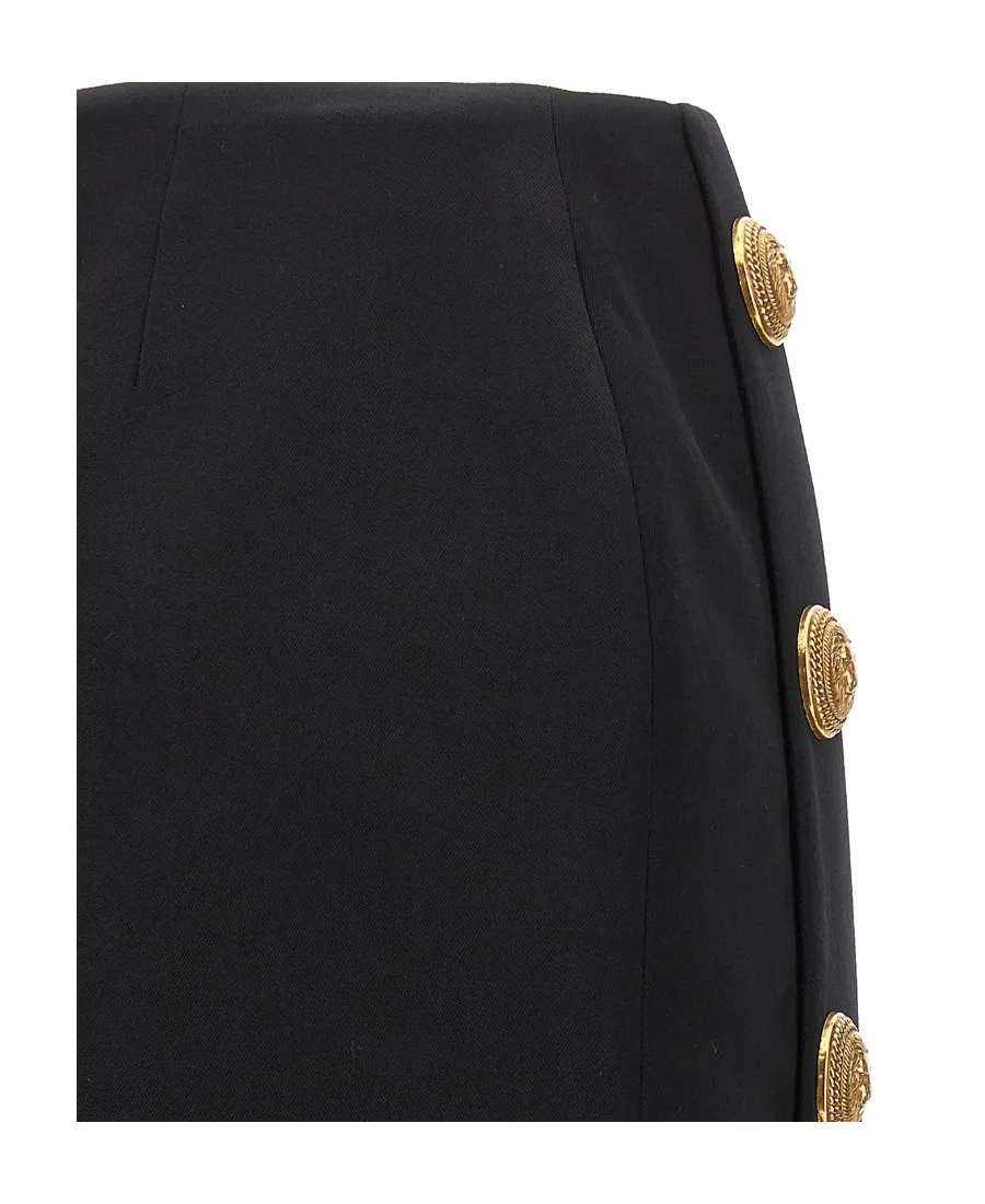 Button Detailed Mini Asymmetrical Skirt