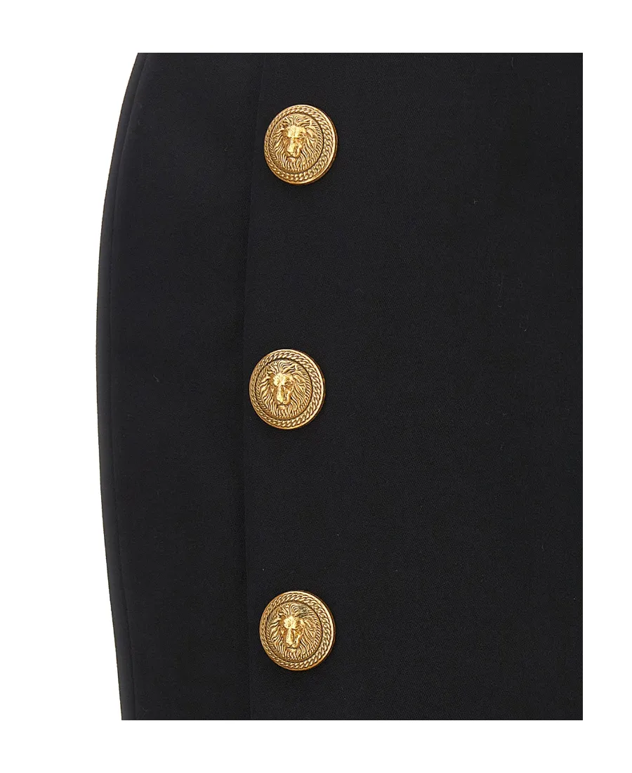 Button Detailed Mini Asymmetrical Skirt