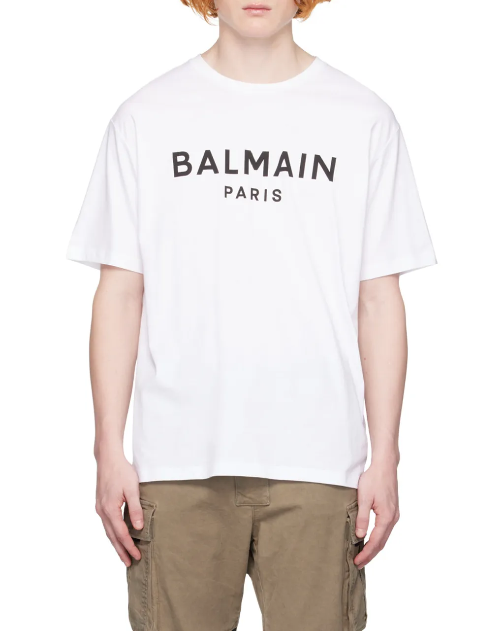 Cotton T-Shirt With Balmain Logo Print