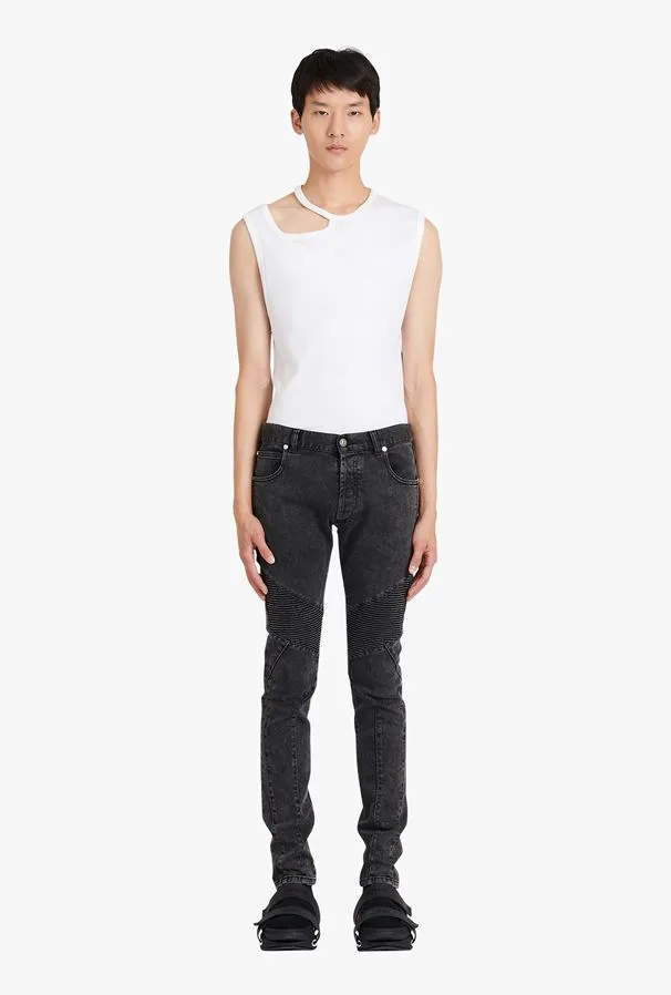 Logo Debossed Skinny Jeans