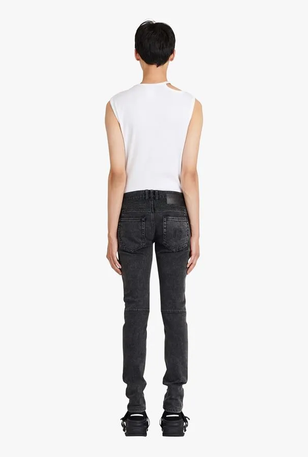 Logo Debossed Skinny Jeans