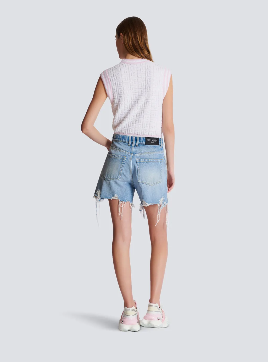 Raw-Cut Denim Shorts