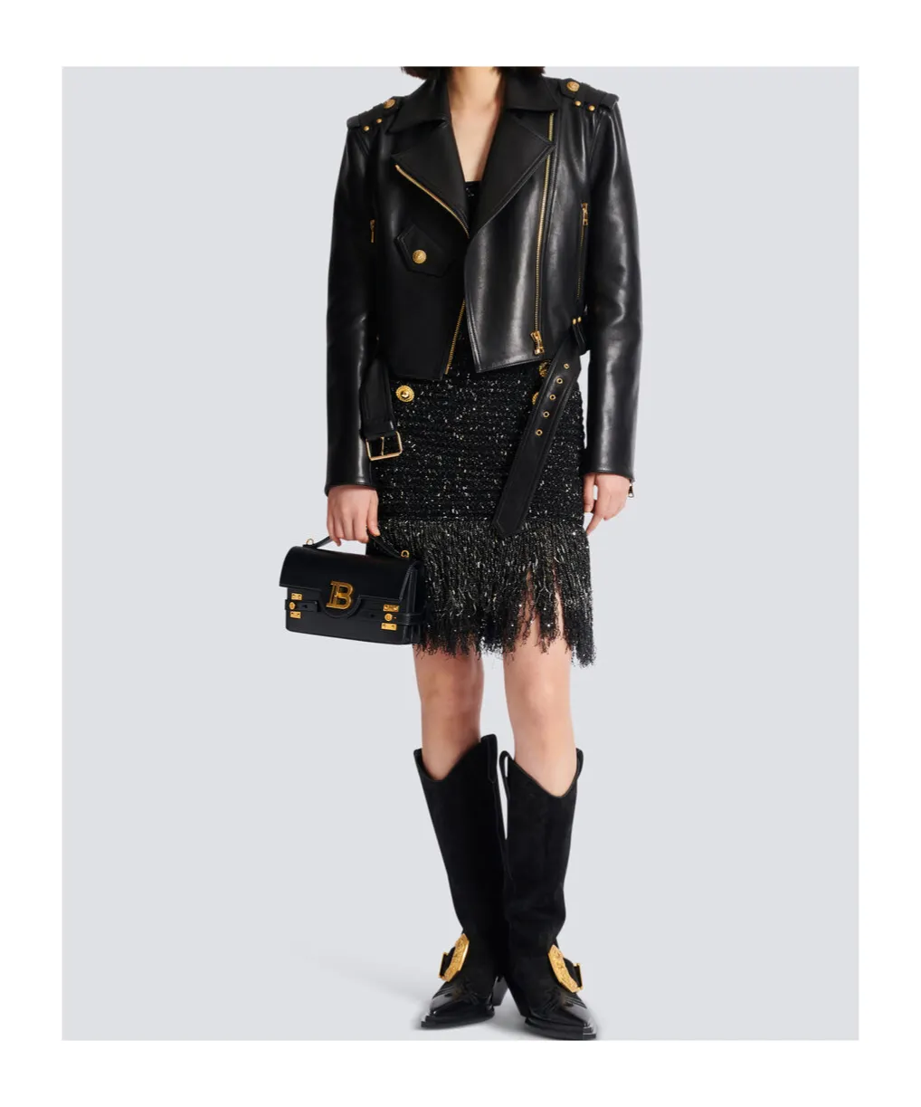 Tweed Fringed Mini Skirt