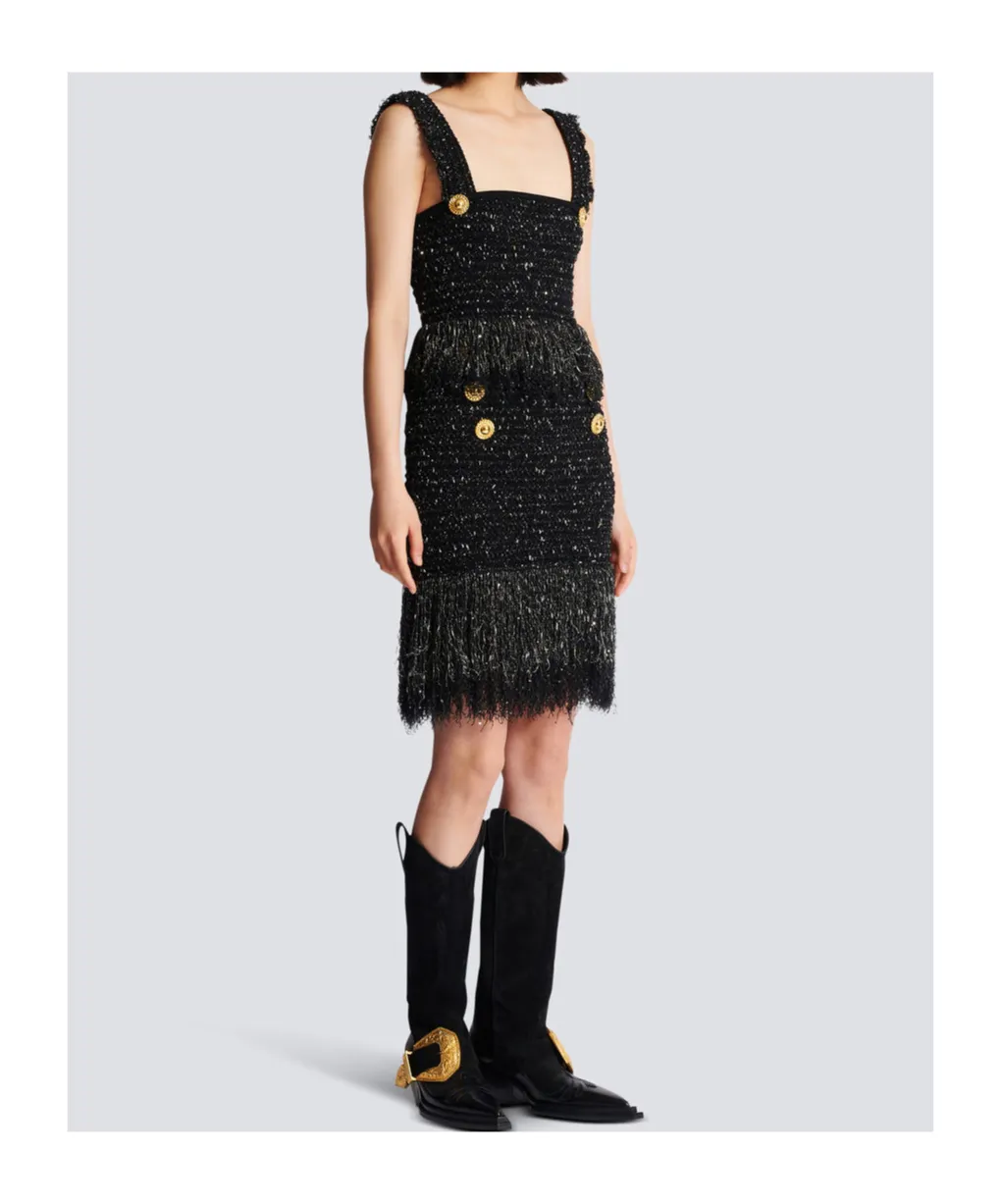 Tweed Fringed Mini Skirt
