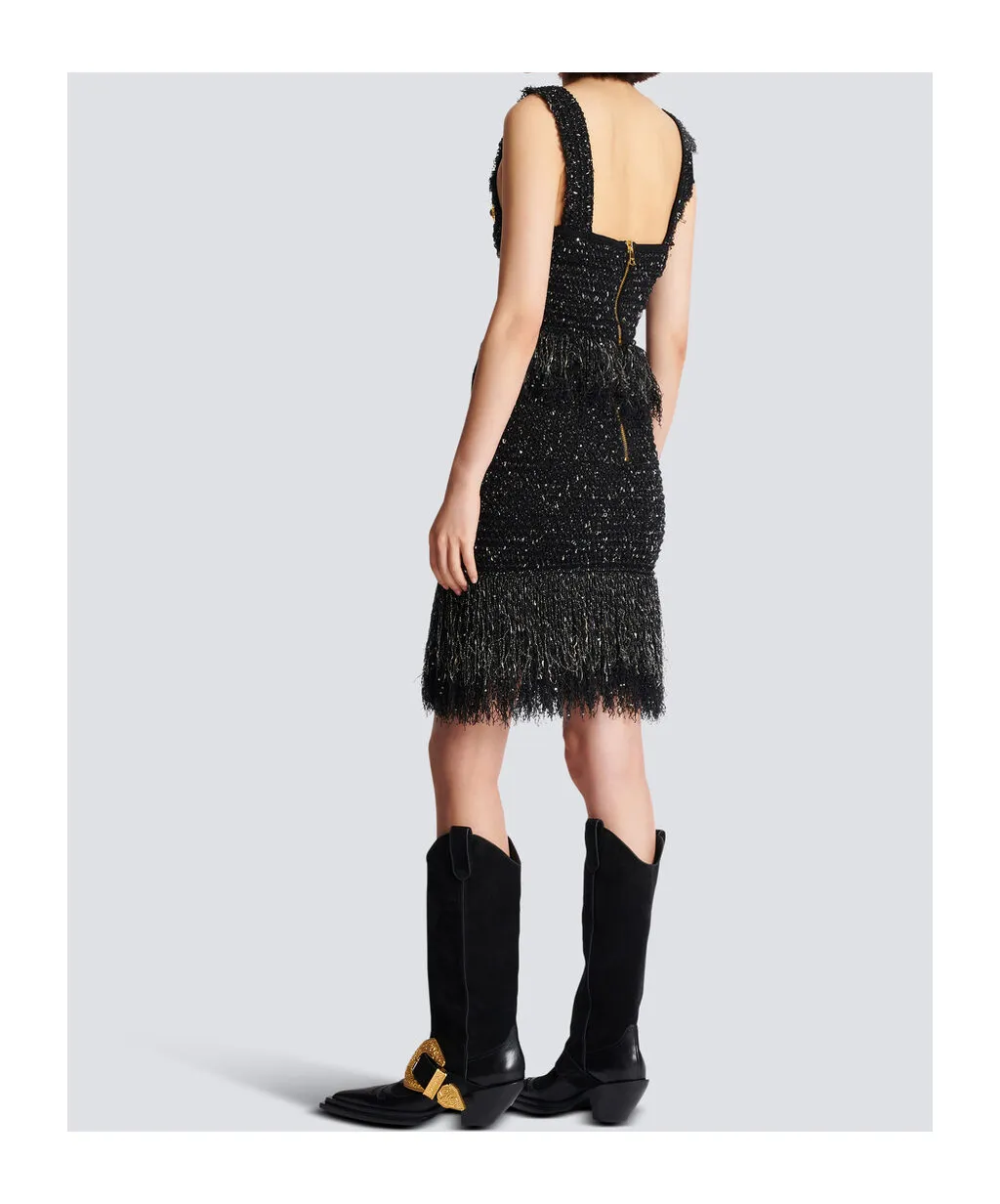 Tweed Fringed Mini Skirt