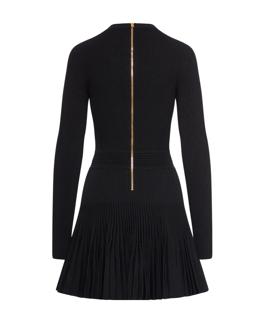 Ribbed Knit Flared Mini Dress