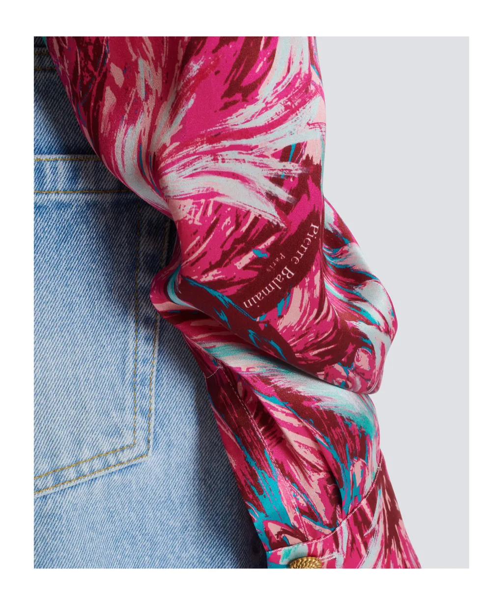 Floral Printed Tie Front Top