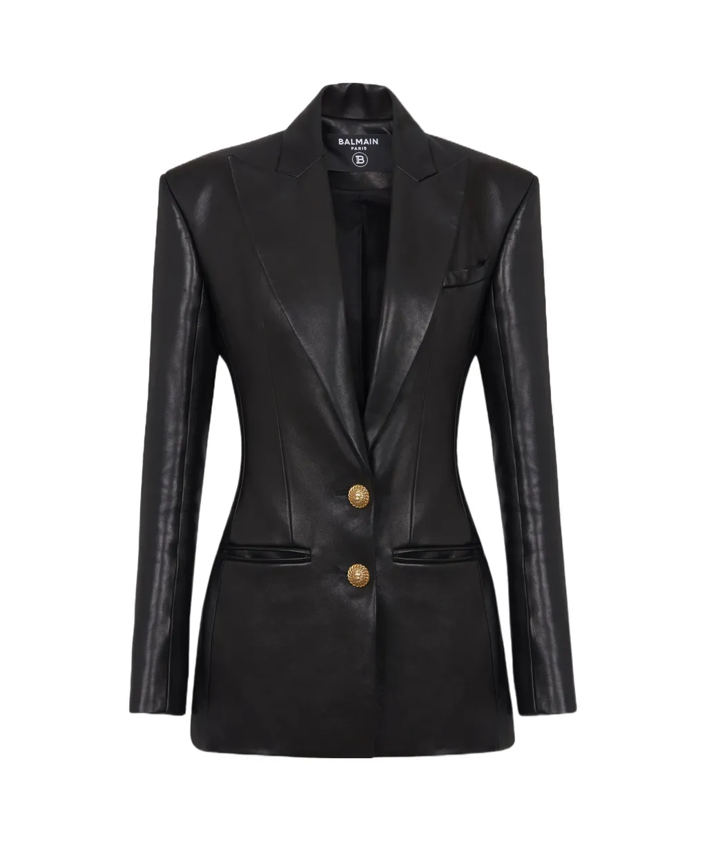 Single-Breasted Leather Jacket