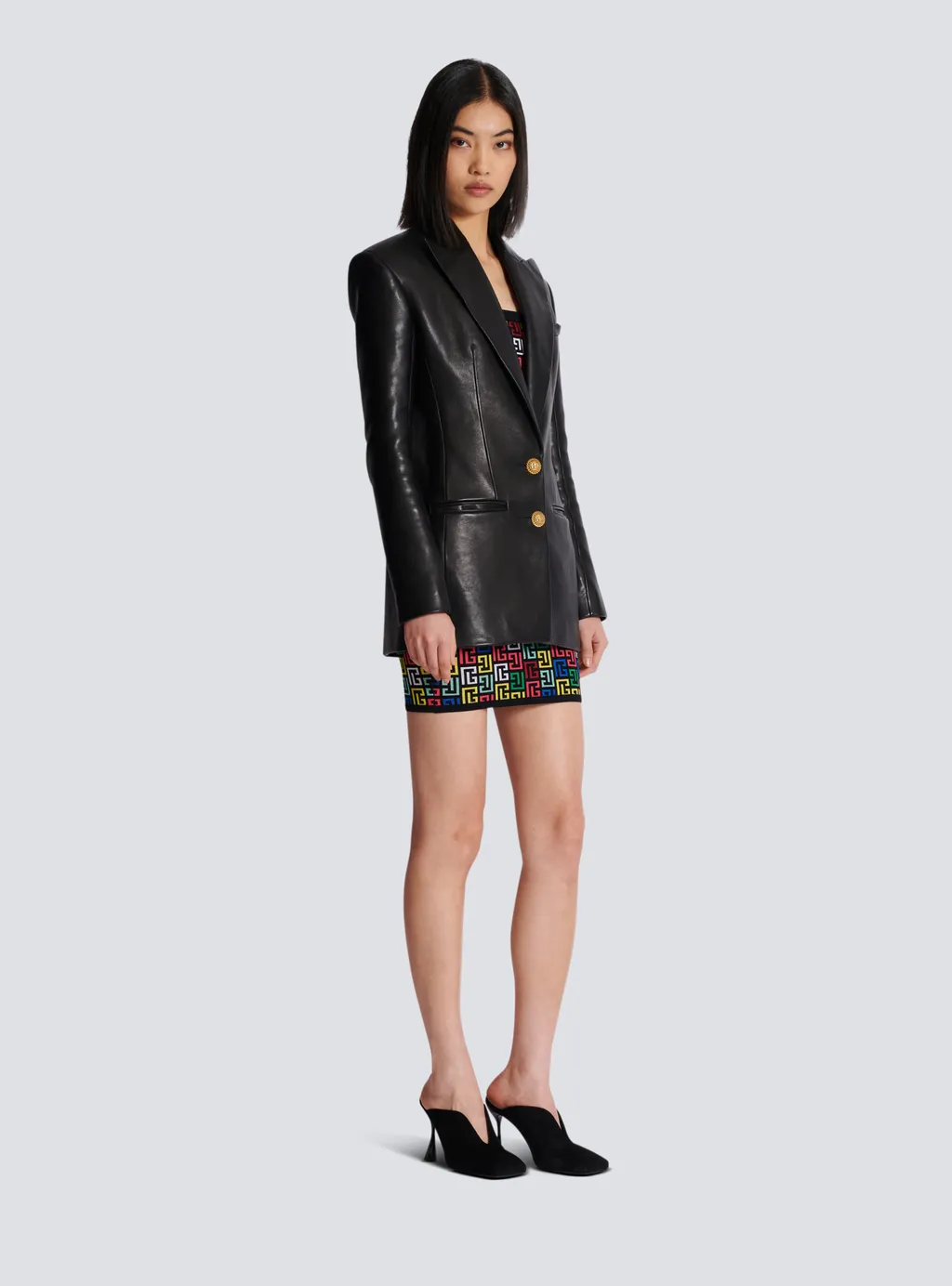 Single-Breasted Leather Jacket