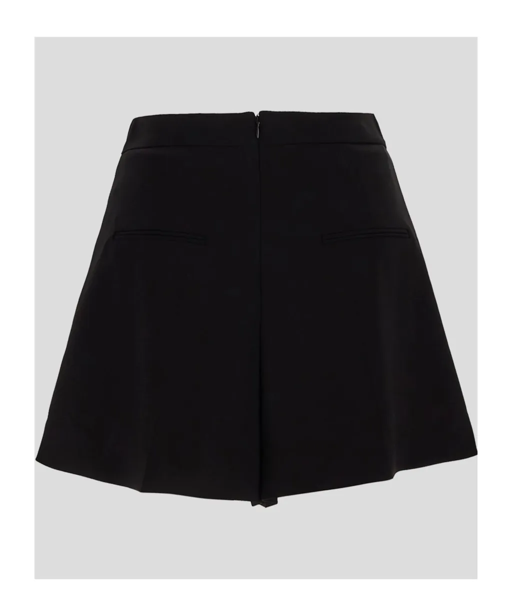 Button Embellished Rear Zipped Shorts