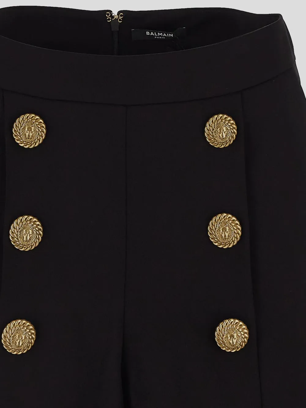 Button Embellished Rear Zipped Shorts