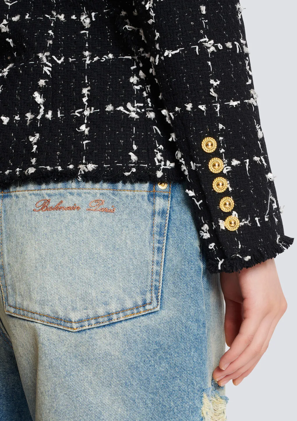 Check Tweed 6-Button Jacket