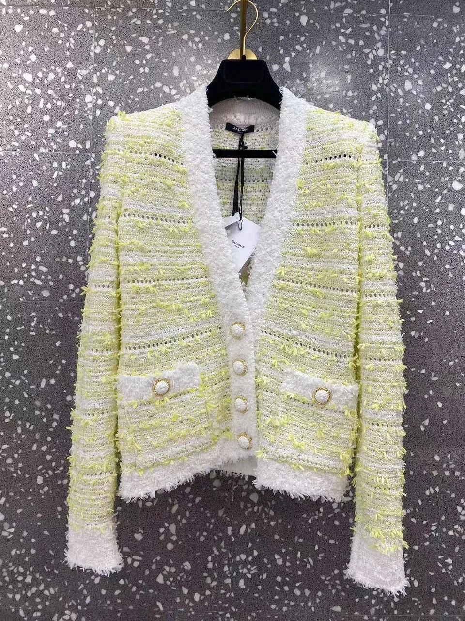 V-Neck Textured Cardigan