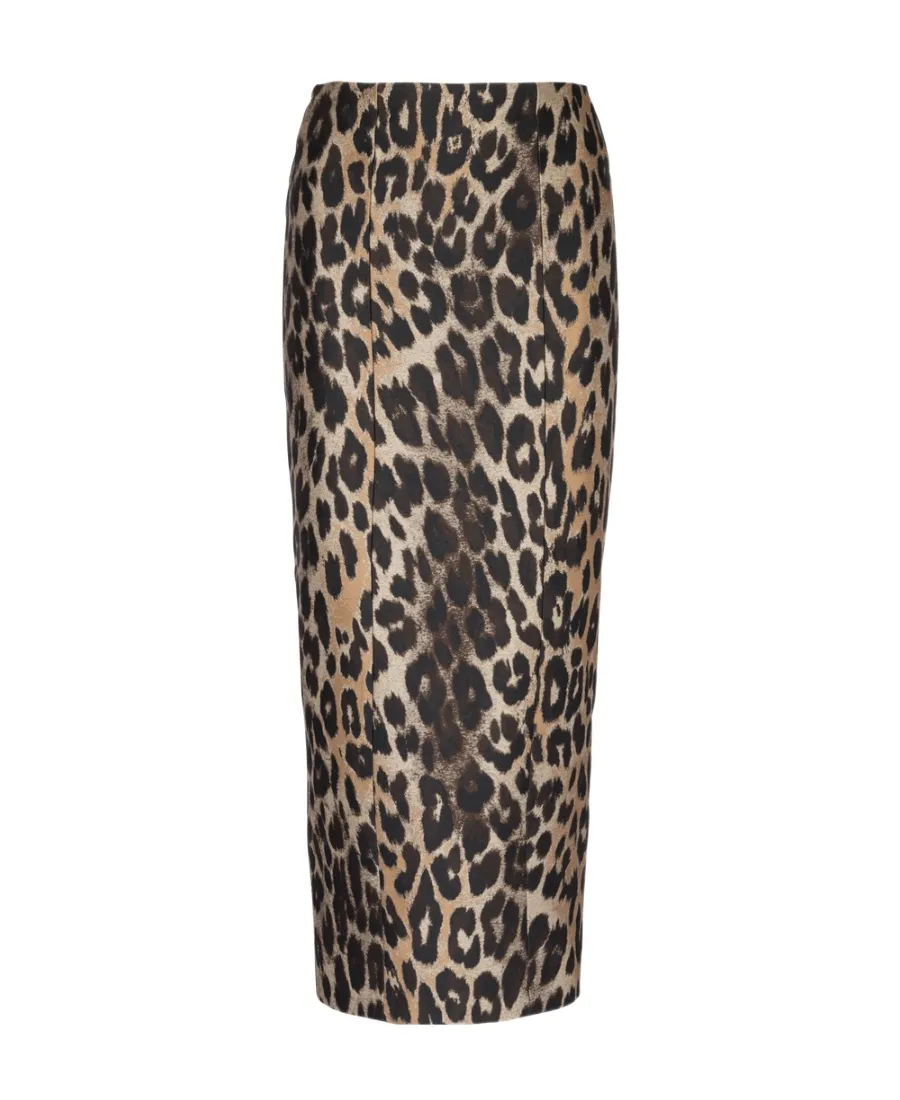Animal-Printed Midi Skirt