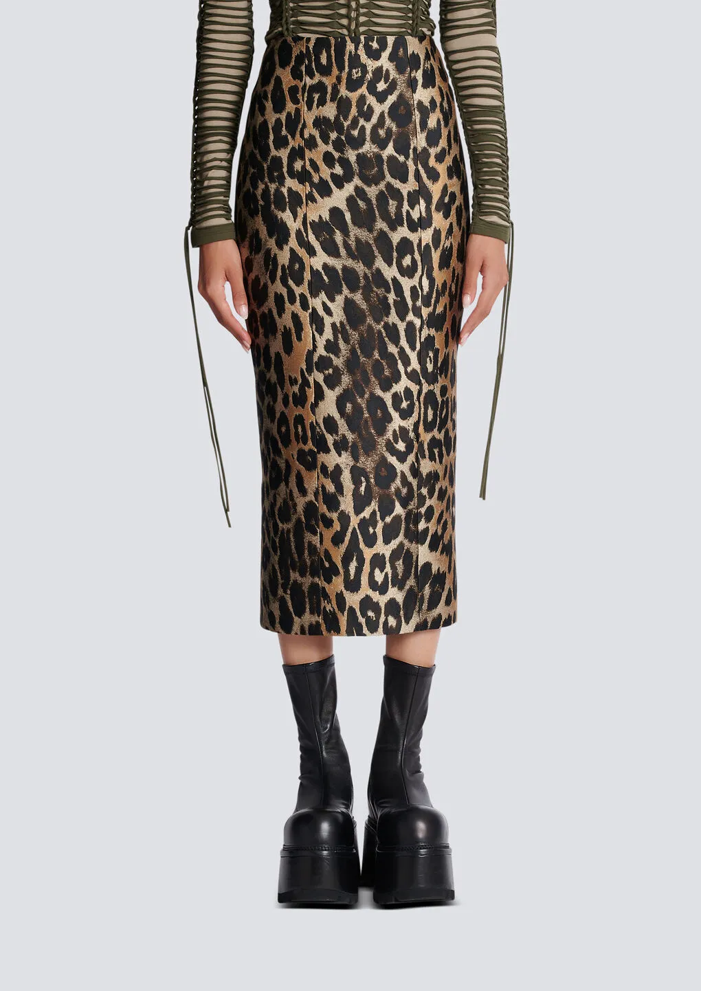 Animal-Printed Midi Skirt
