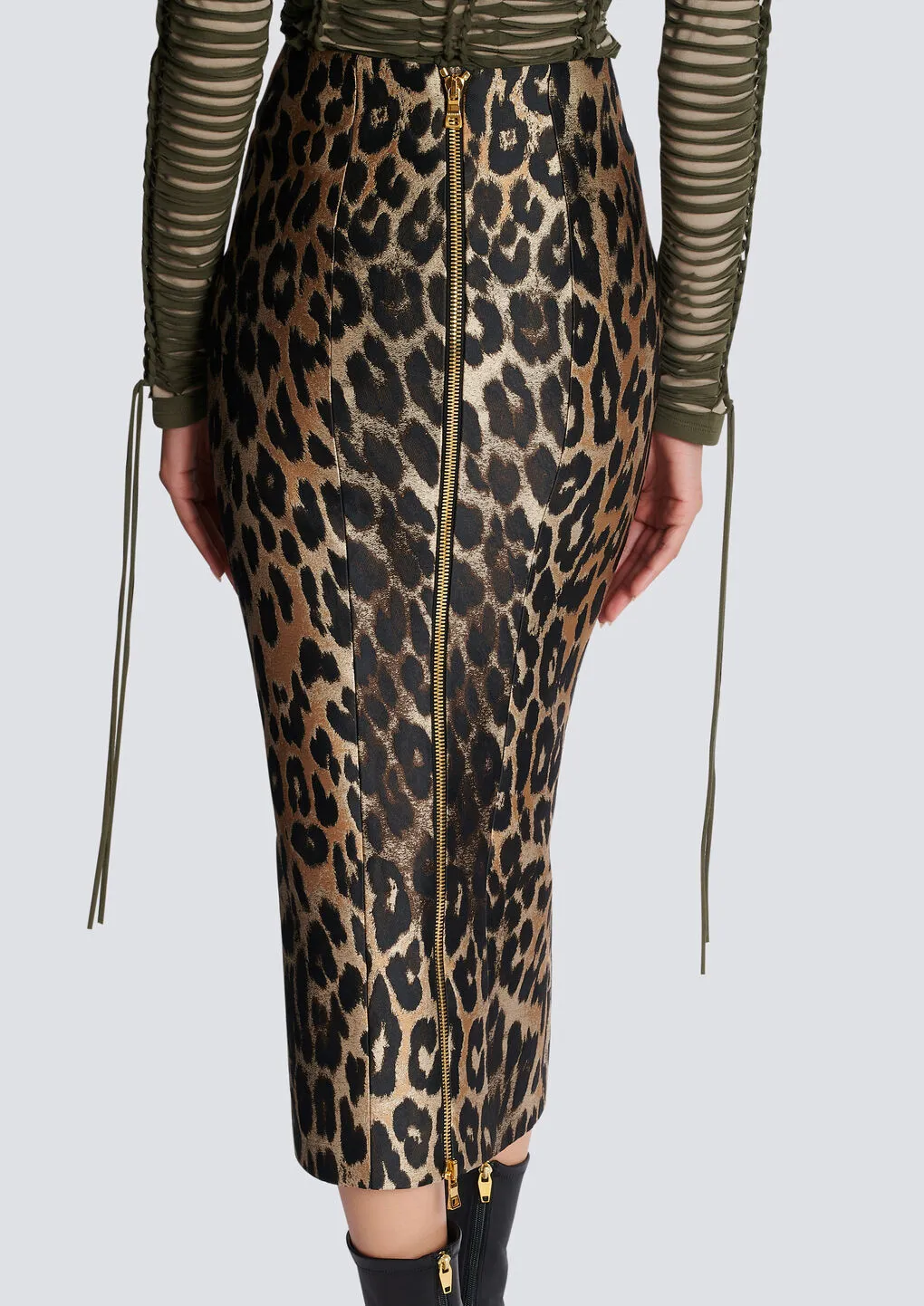 Animal-Printed Midi Skirt