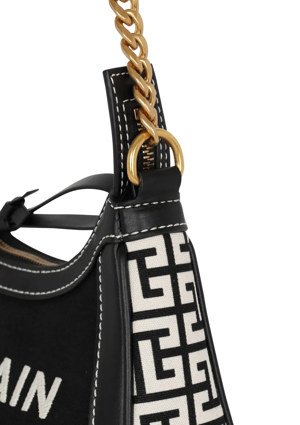 B-Army Monogrammed Canvas And Smooth Leather Handbag