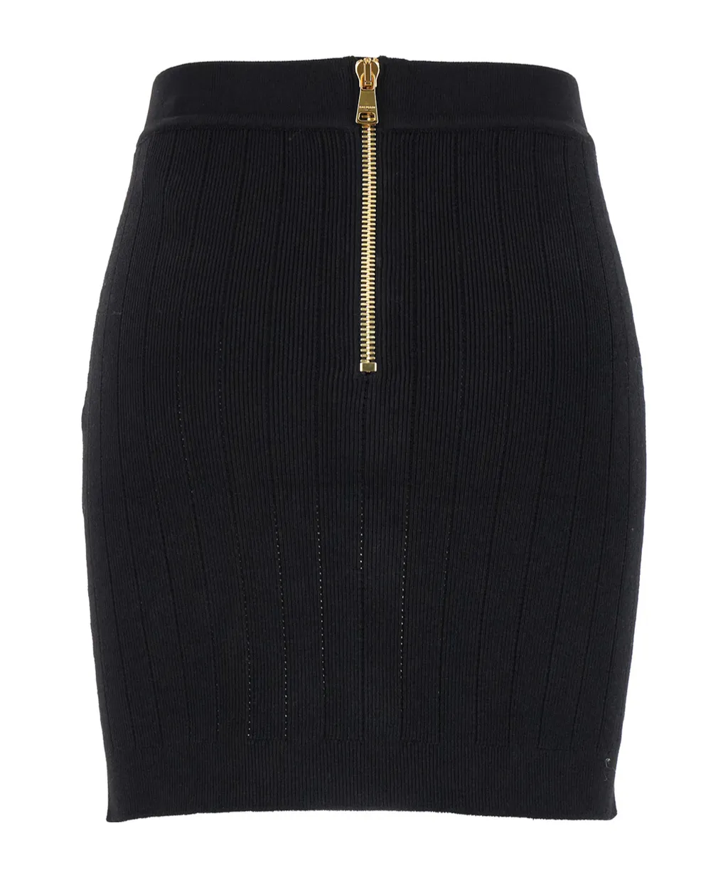 Button Detailed High-Rise Mini Skirt