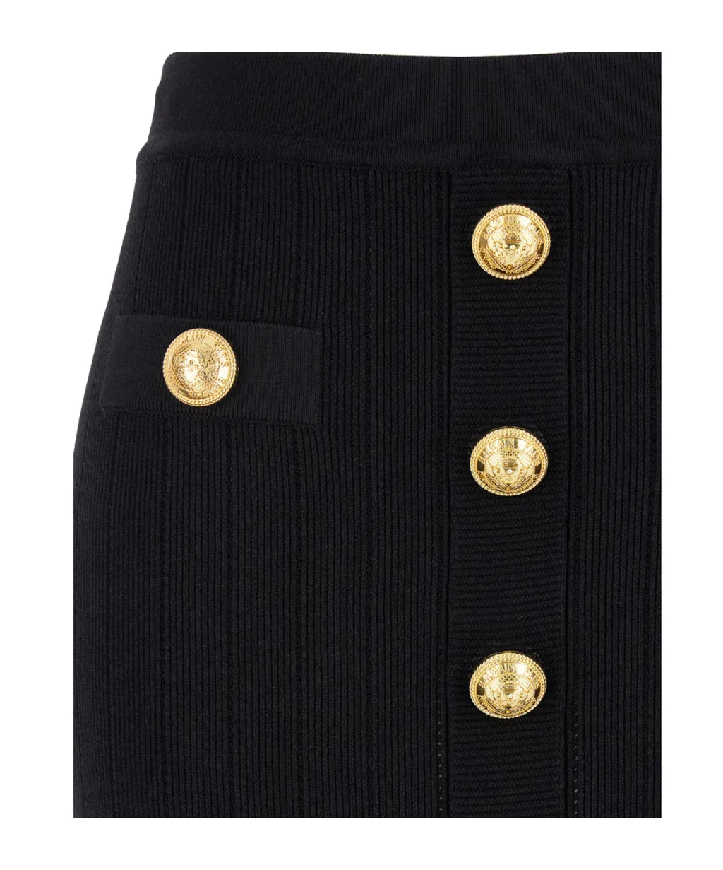 Button Detailed High-Rise Mini Skirt