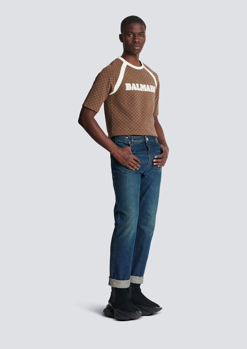 Belt-Looped Straight-Leg Jeans