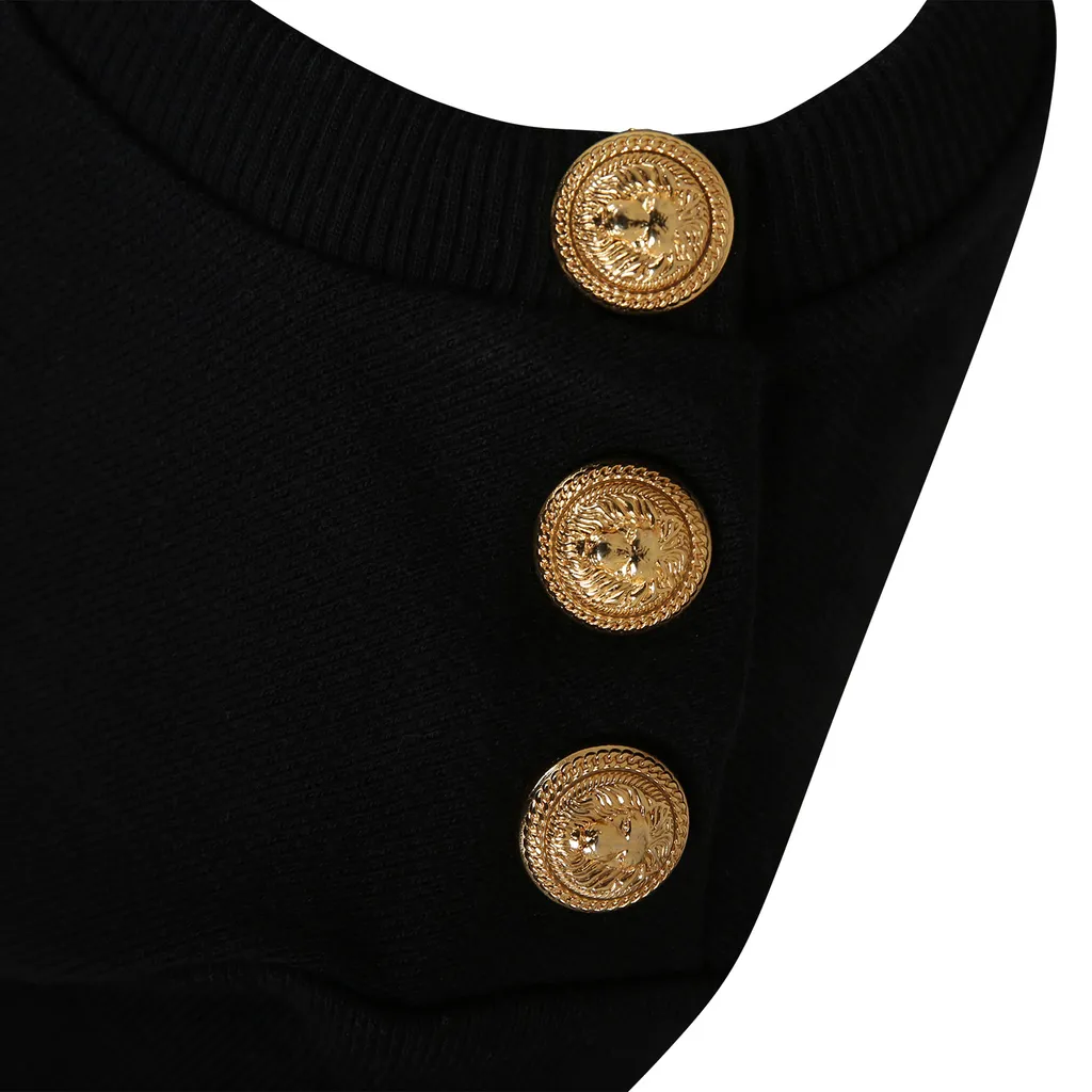 Logo Printed Button-Detailed Sweatshirt