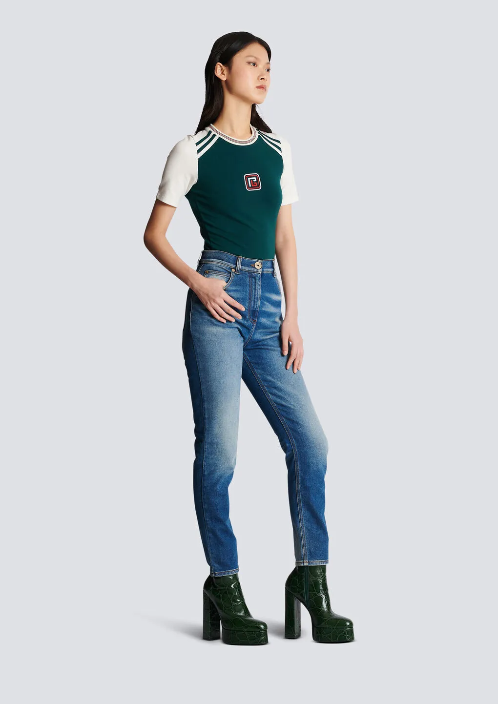 Logo Detailed Slim Cut Jeans