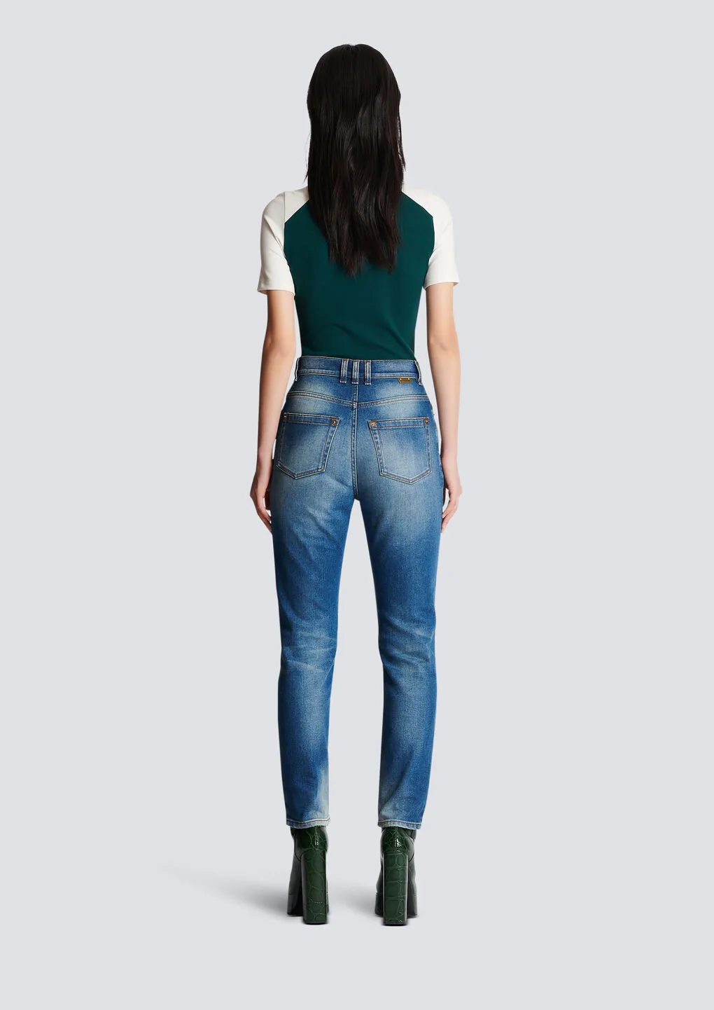 Logo Detailed Slim Cut Jeans
