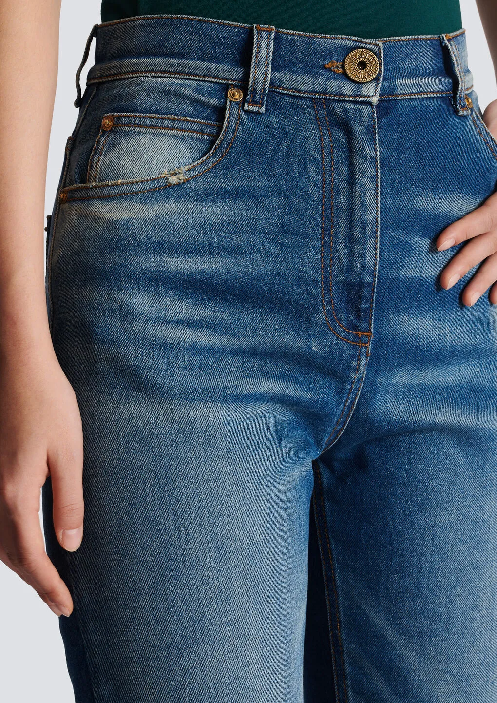 Logo Detailed Slim Cut Jeans