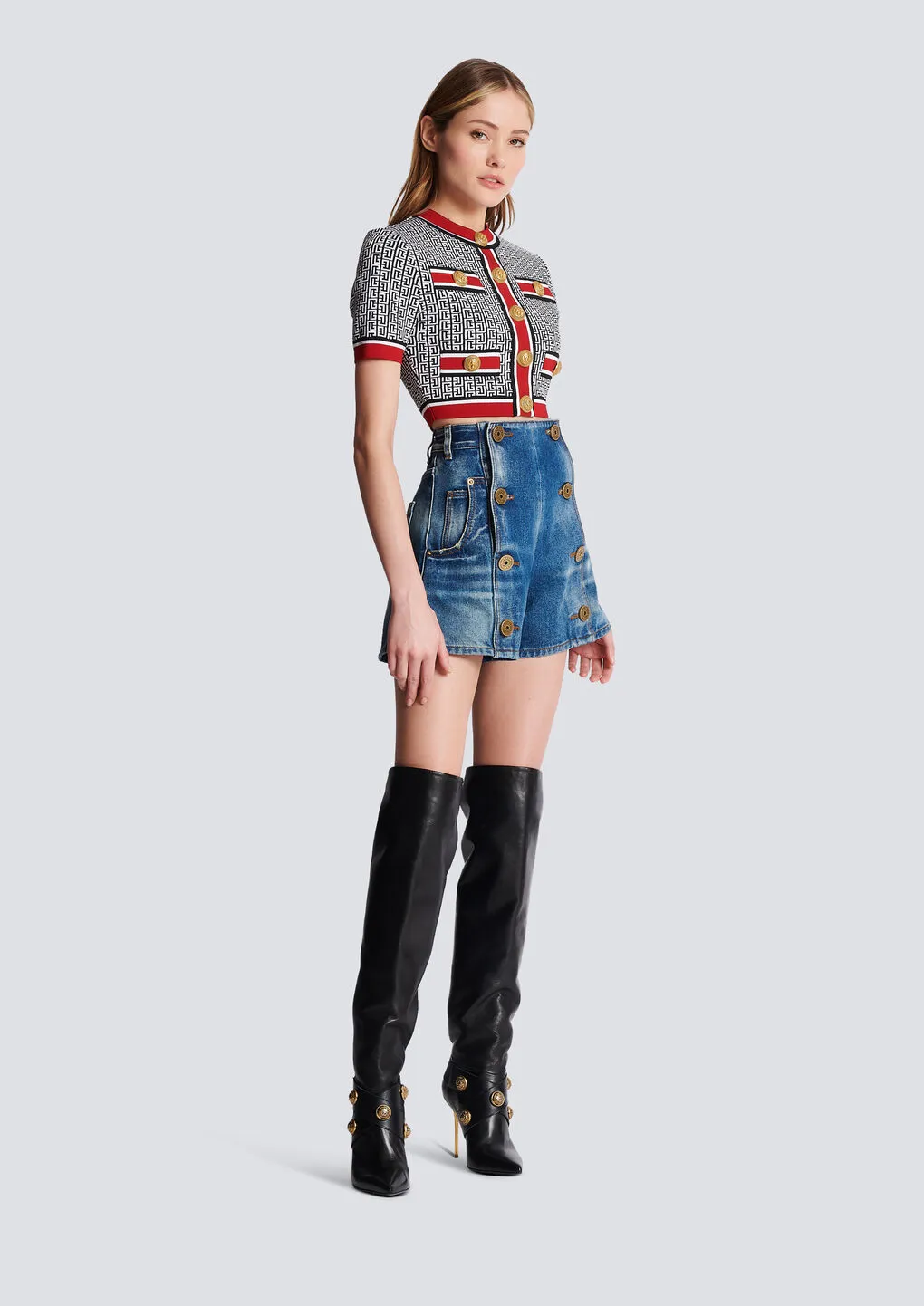 Jacquard Monogrammed Top