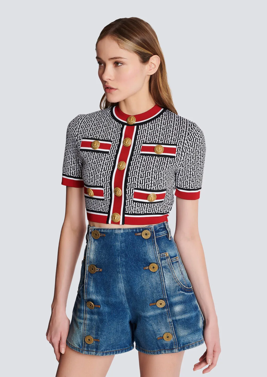 Jacquard Monogrammed Top
