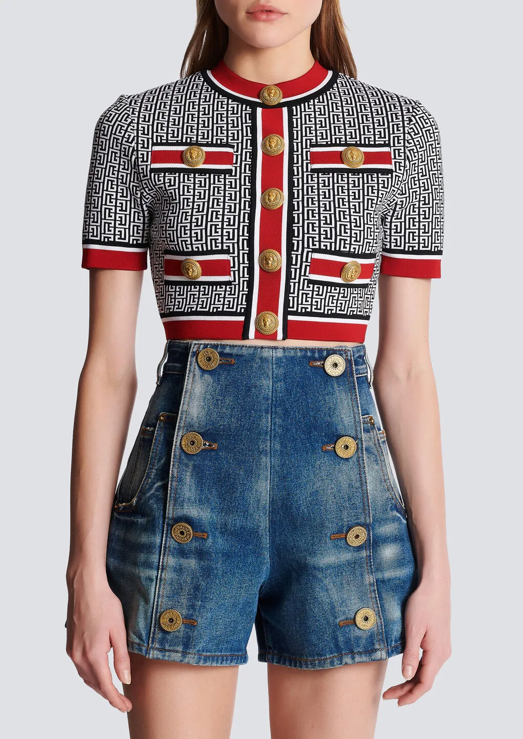 Jacquard Monogrammed Top