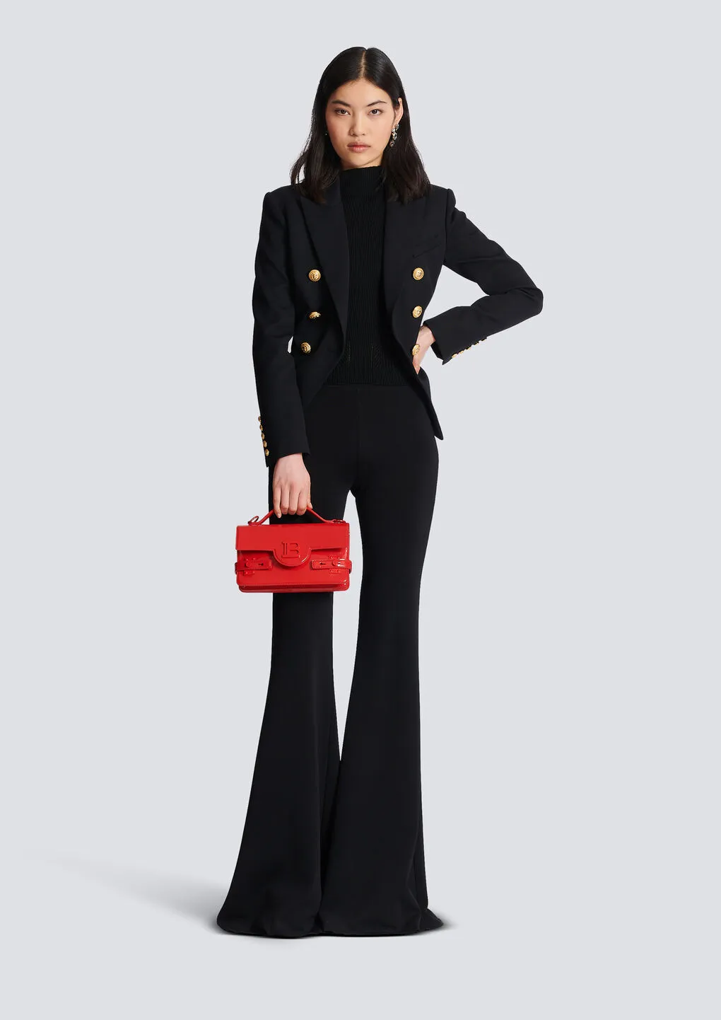 Mock Neck Rib-Knitted Top