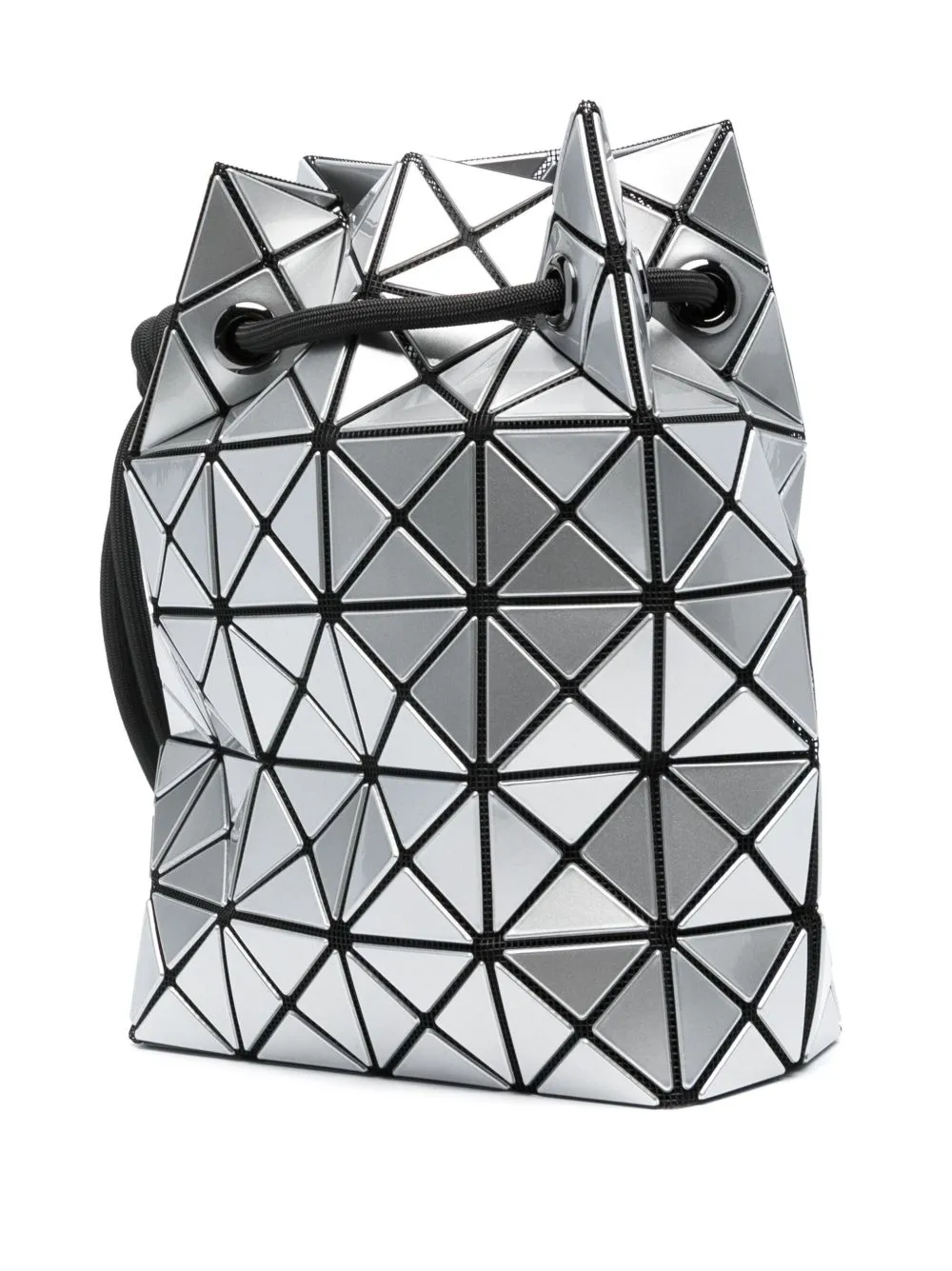 Geometric-Pattern Drawstring Bucket Bag