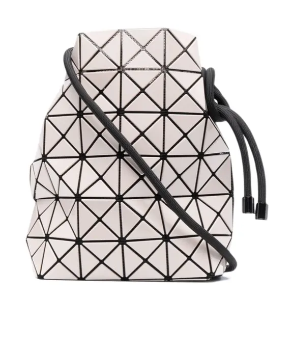 Geometric-Pattern Drawstring Shoulder Bag