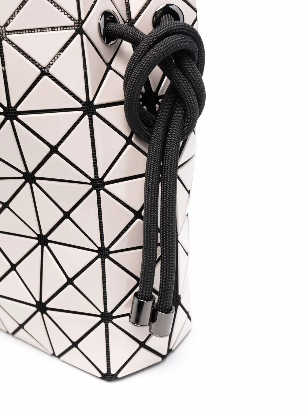 Geometric-Pattern Drawstring Shoulder Bag