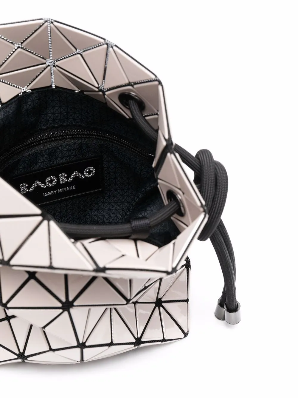 Geometric-Pattern Drawstring Shoulder Bag