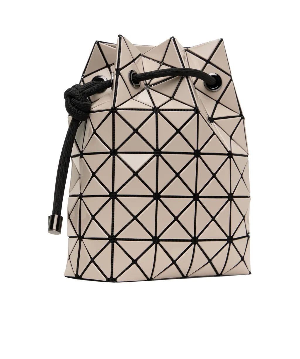 Geometric-Pattern Bucket Bag