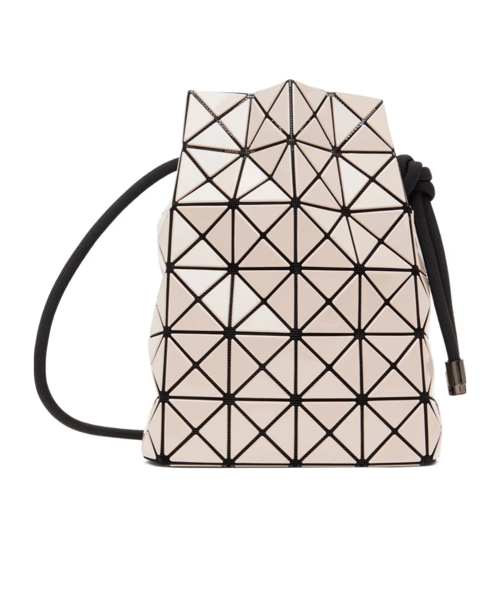 Geometric-Panelled Drawstring Bucket Bag