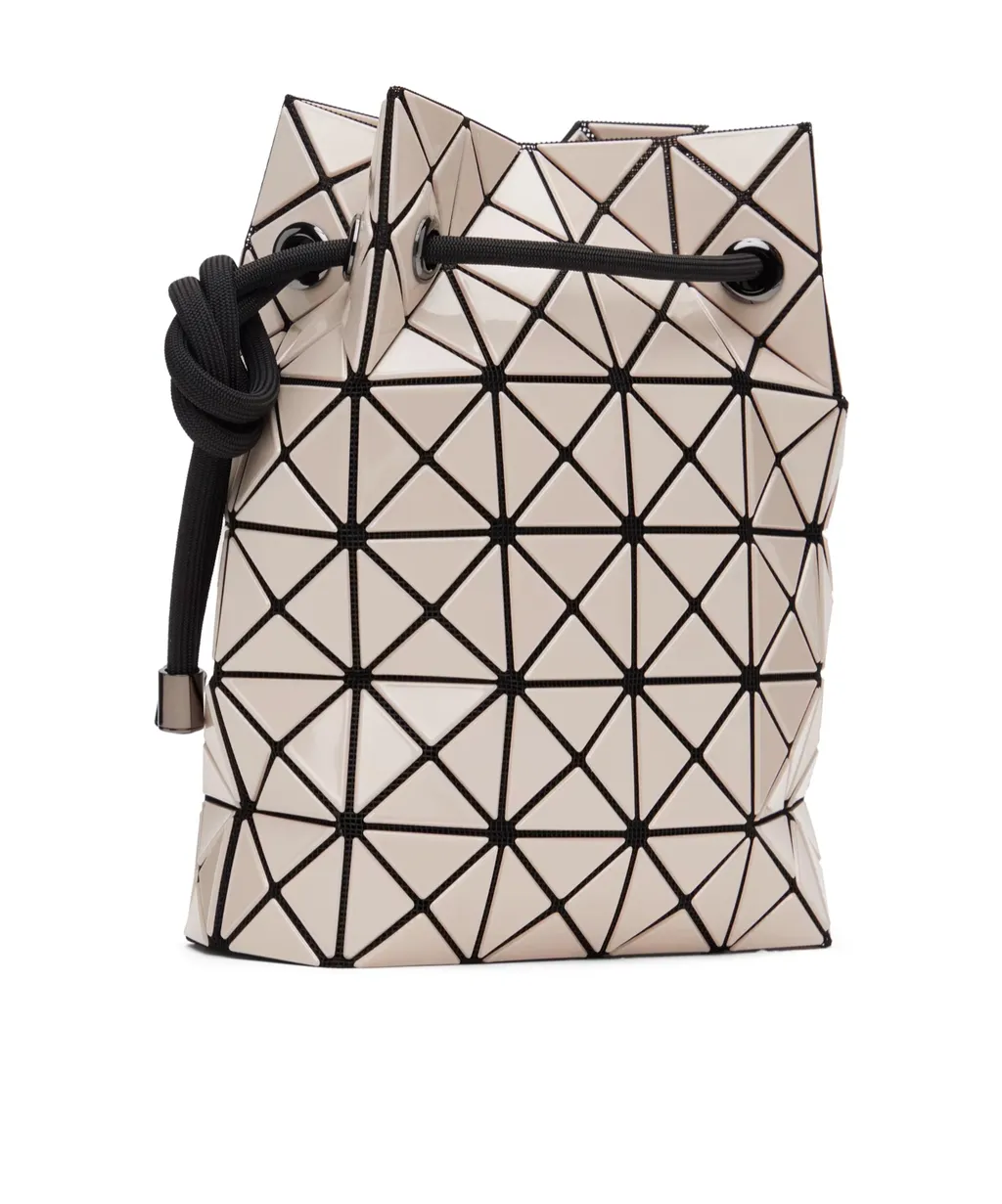 Geometric-Panelled Drawstring Bucket Bag