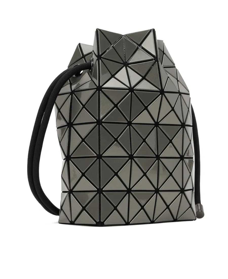 Geometric-Design Drawstring Shoulder Bag