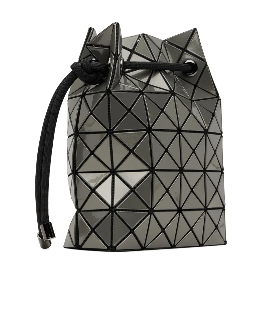 Geometric-Design Drawstring Shoulder Bag