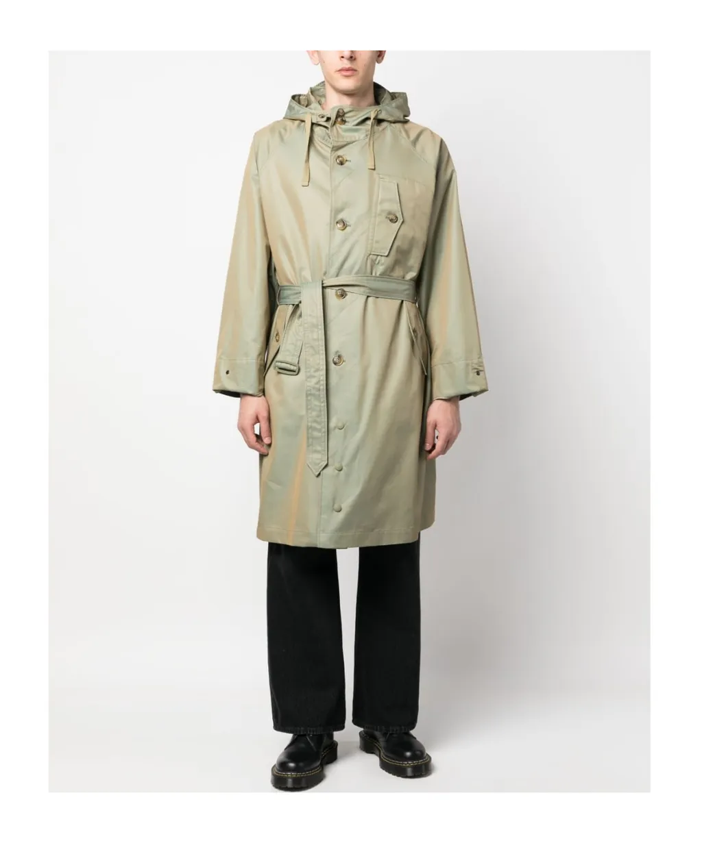 Metallic-Finish Trench Coat