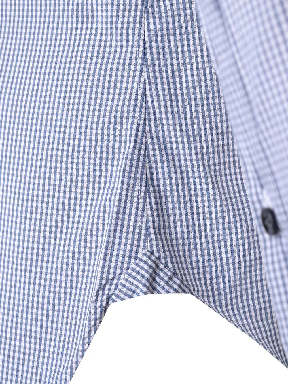 Mini-Check Curved Hem Shirt