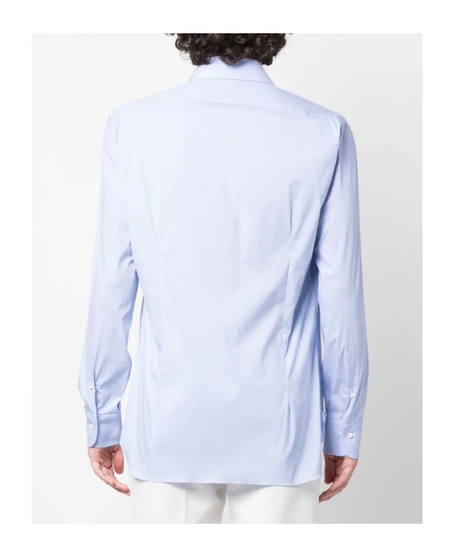 Button-Up Stretch-Cotton Shirt