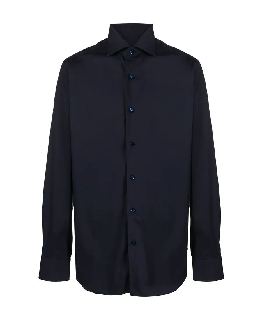 Solid Color Long-Sleeved Shirt