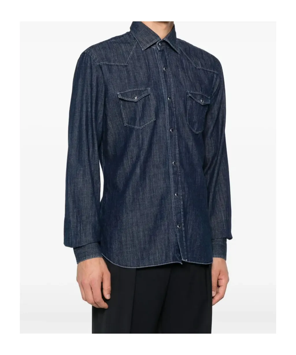 Long-Sleeved Denim Shirt