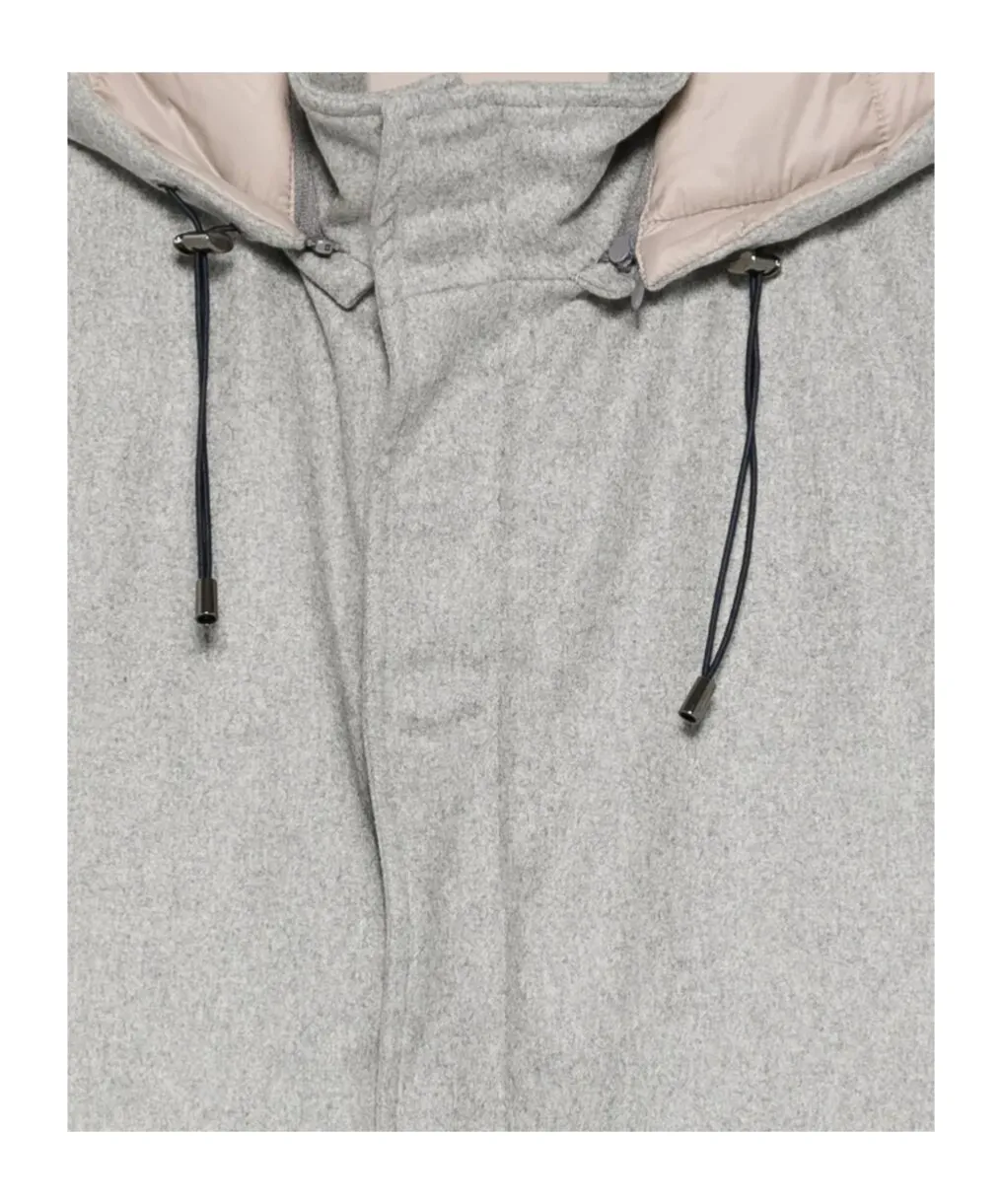 Padded Drawstring-Hood Jacket